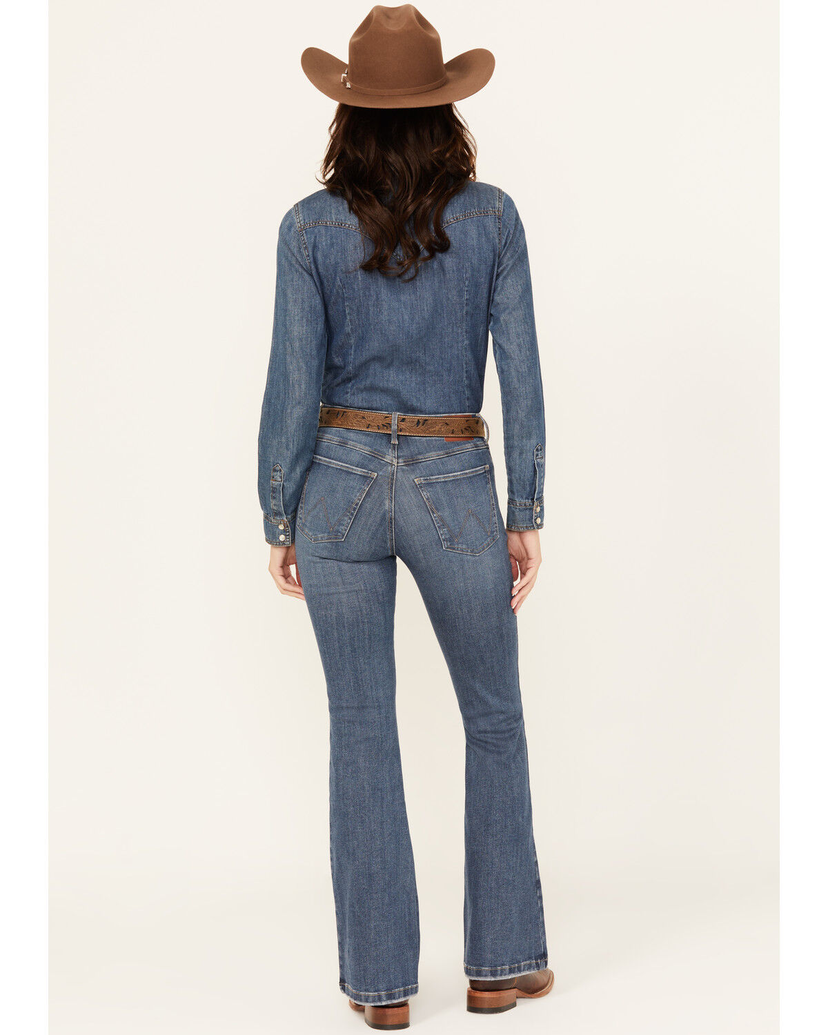Image #3 - Wrangler Women's Lily Medium Wash High Rise Flare Stretch Denim Jeans, Medium Wash, hi-res