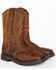 Image #1 - Cody James® Men's Broad Square Toe Western Work Boots, Brown, hi-res
