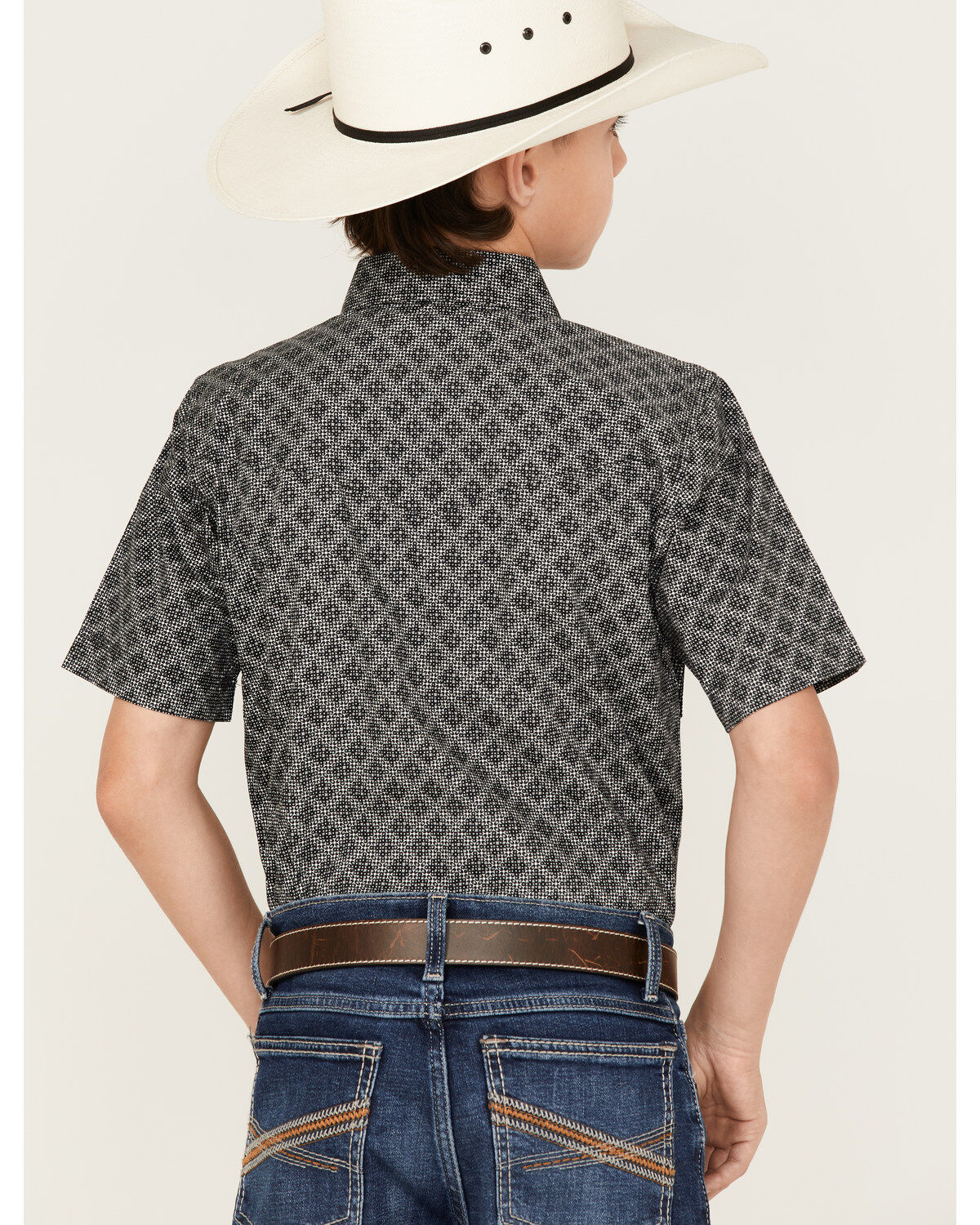 Image #4 - Panhandle Boys' Geo Print Short Sleeve Western Snap Shirt, , hi-res