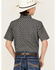Panhandle Boys' Geo Print Short Sleeve Western Snap Shirt, Silver, hi-res