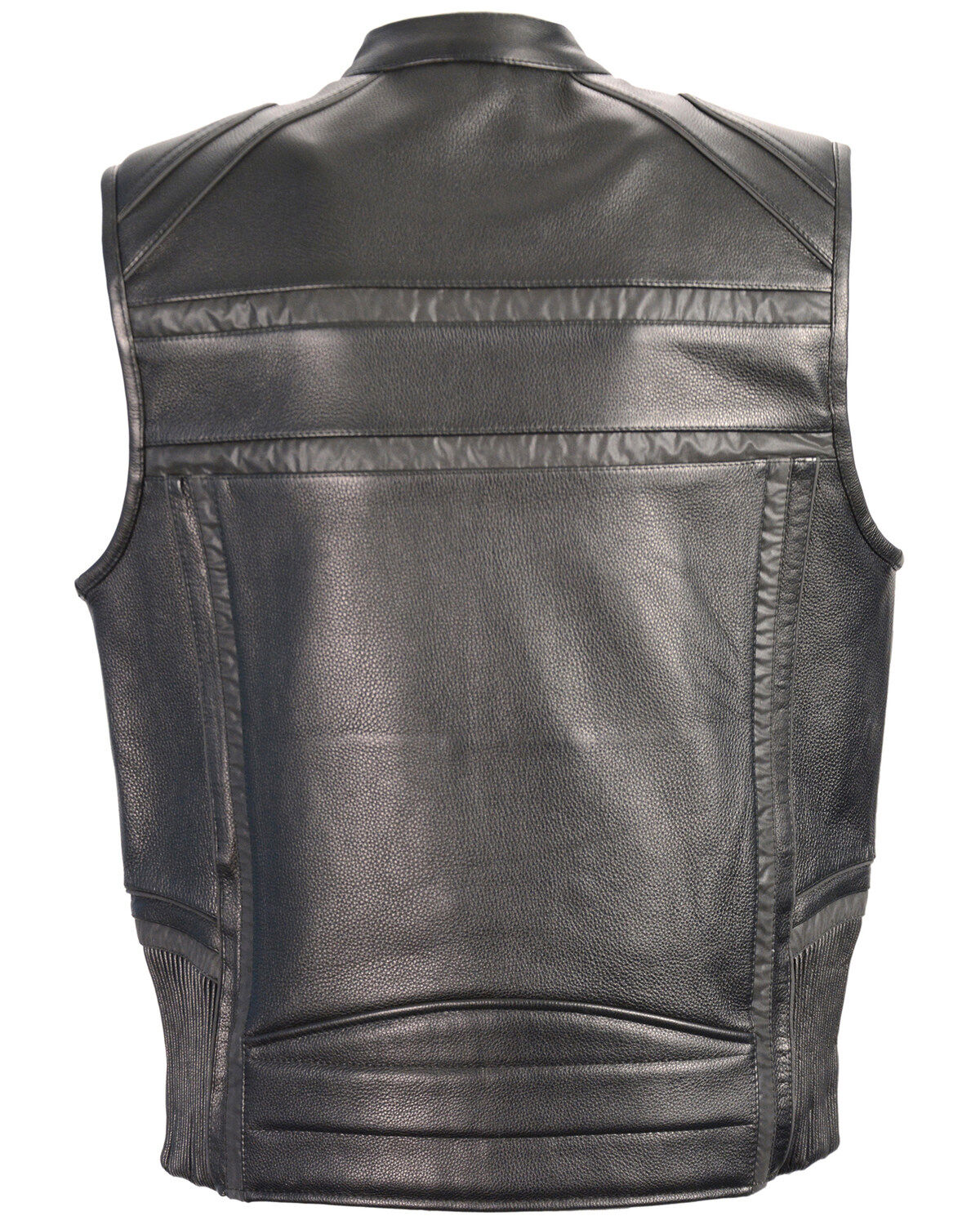 Image #3 - Milwaukee Leather Men's Reflective Band & Piping Zip Front Vest, Black, hi-res