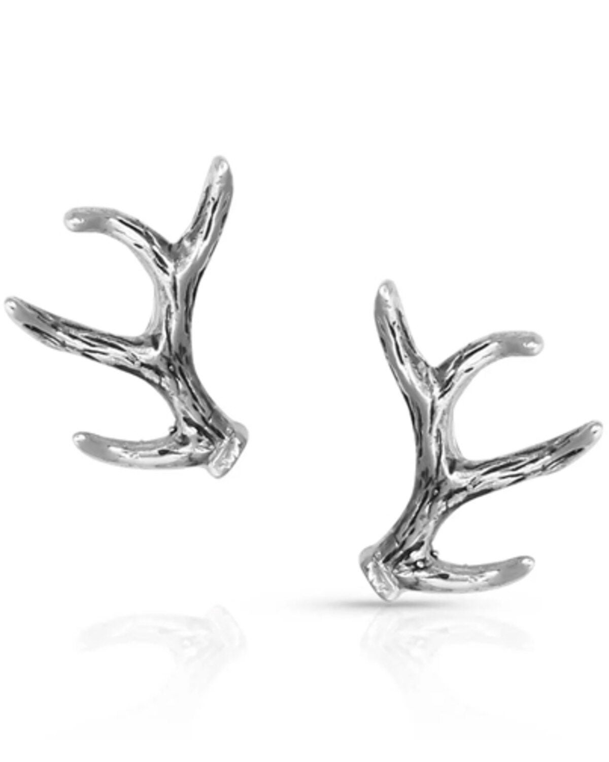 Montana Silversmiths Women's Kristy Titus Sweet Antler Earrings, Silver, hi-res