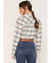 Image #4 - Shyanne Women's Riverfront Plaid Print Long Sleeve Button-Down Flannel Shirt, Bark, hi-res