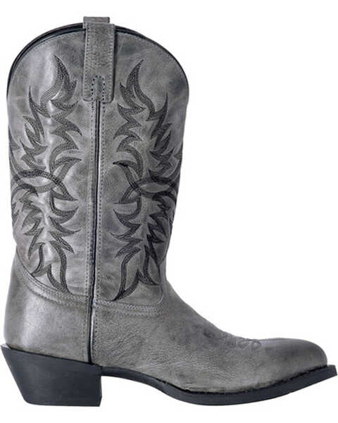 Laredo Men's Harding Grey Waxy Leather Western Boots - Medium Toe, Grey, hi-res