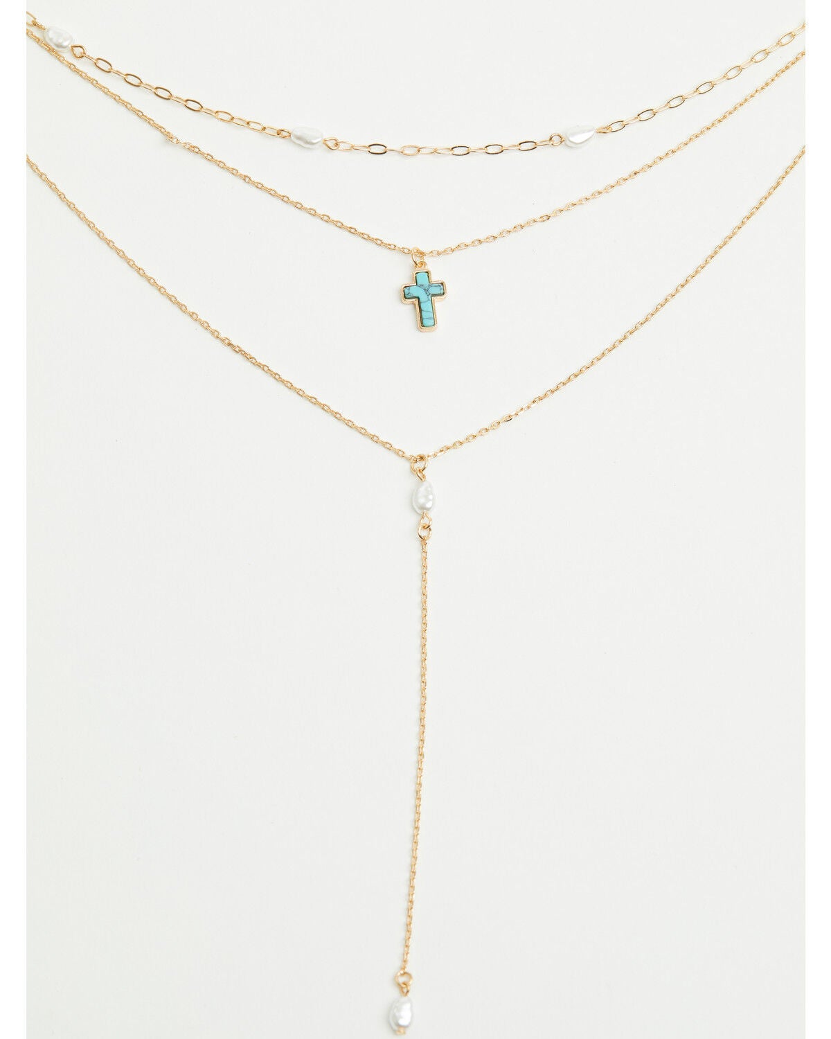 Image #1 - Shyanne Women's Lariat Layered Necklace, Gold, hi-res