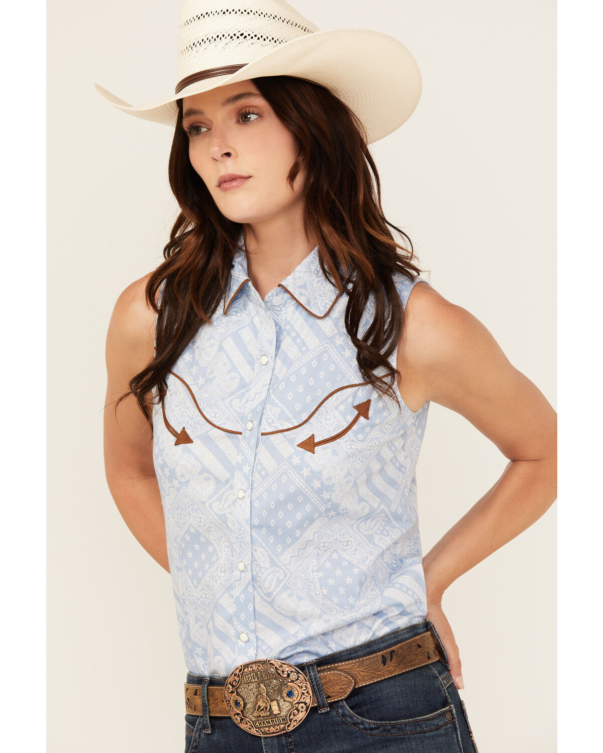Product Name:  Panhandle Women's Americana Handkerchief Sleeveless Shirt