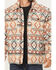 Image #3 - Cripple Creek Men's Southwestern Print Sherpa Lined Blanket Shirt Jacket, Cream/red, hi-res