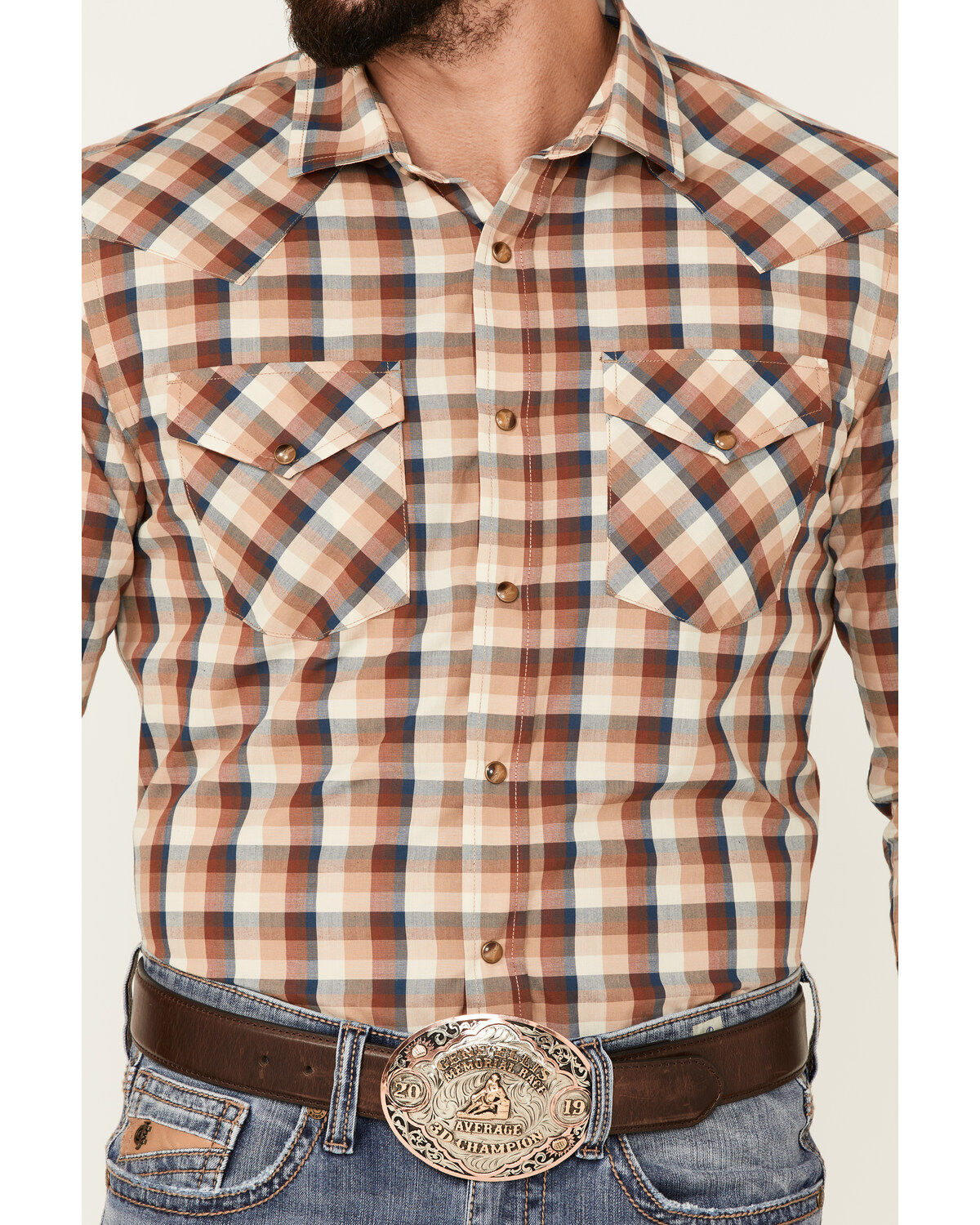 Image #3 - Pendleton Men's Multi Frontier Plaid Long Sleeve Snap Western Shirt, Multi, hi-res