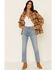 Pendleton Women's Windowpane Daphne Wool Jacket  , Tan, hi-res