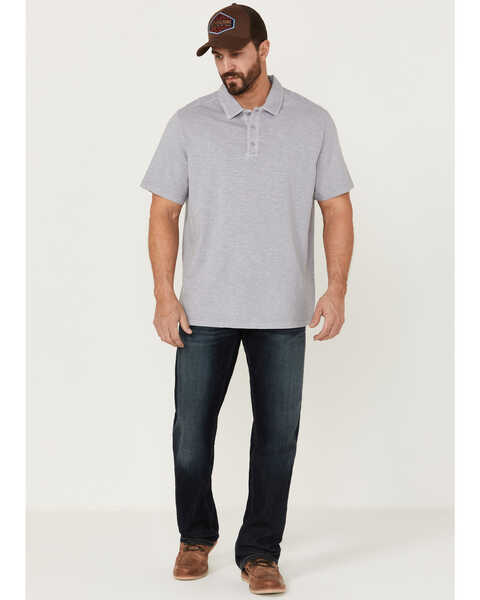 Brothers & Sons Men's Solid Slub Short Sleeve Polo Shirt , Light Grey, hi-res