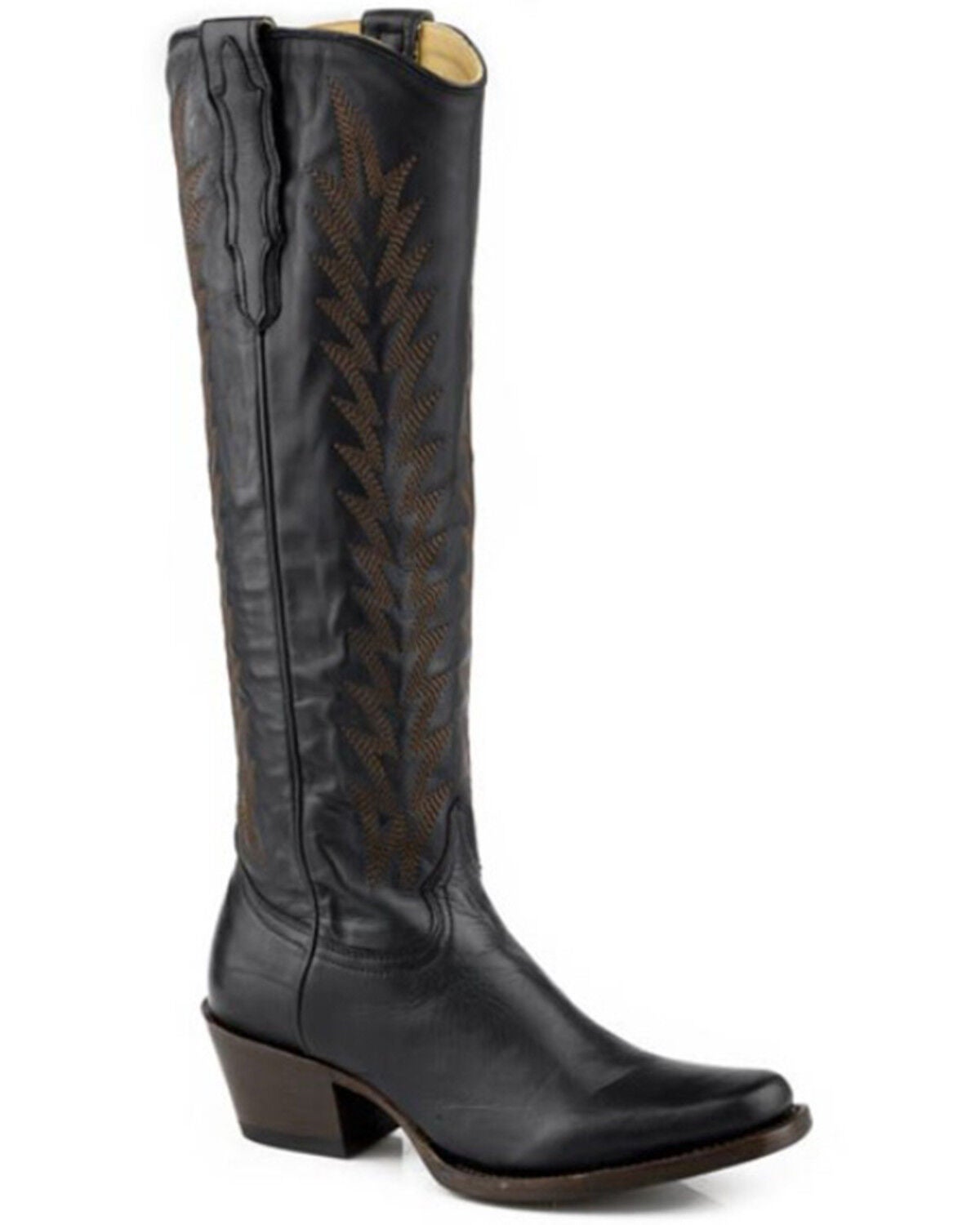 Stetson Women's Sissy Tall Western Boots - Round Toe, Black, hi-res