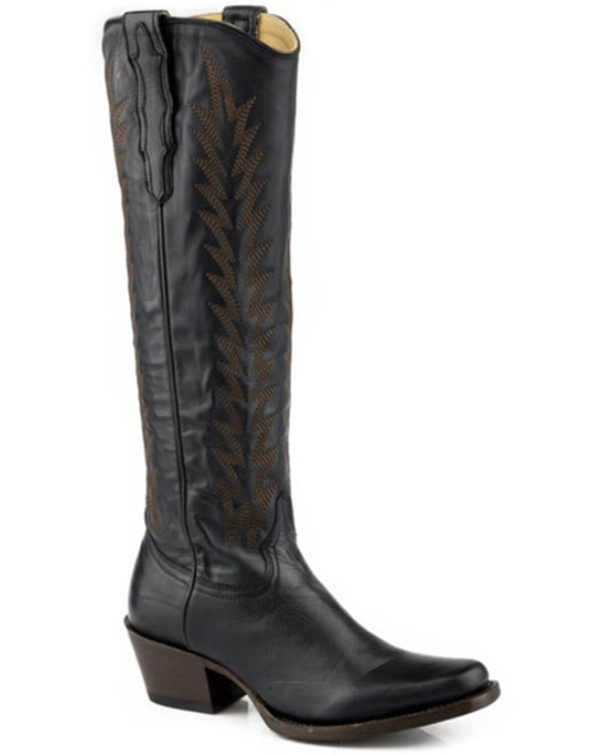 Image #1 - Stetson Women's Sissy Tall Western Boots - Round Toe, Black, hi-res