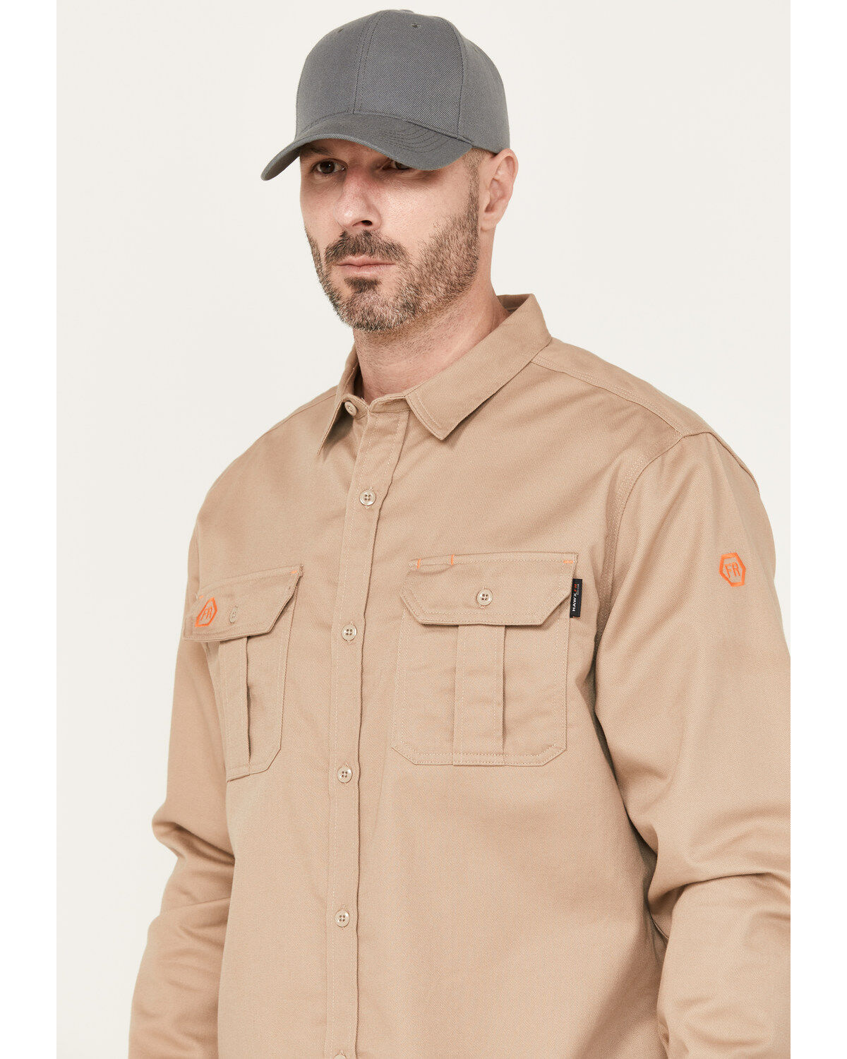 Hawx Men´s FR Solid Long Sleeve Button-Down WovenShirt teamlce.in - Image 3