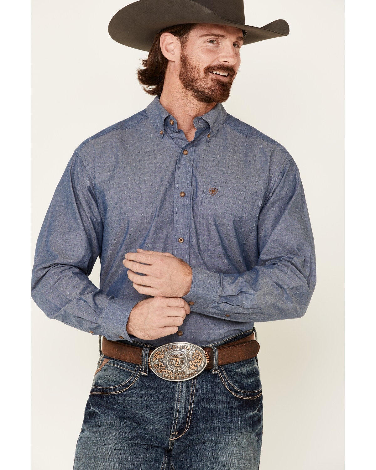 Image #1 - Ariat Men's Thomas Small Diamond Geo Print Long Sleeve Western Shirt, , hi-res