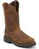 Image #1 - Justin Men's J-Max Balusters EH Waterproof Pull-On Work Boots - Soft Toe, Aged Bark, hi-res