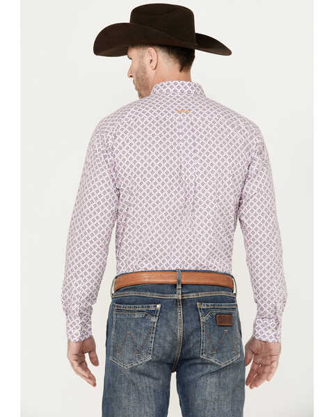 Image #4 - Ariat Men's Merrick Print Button Down Long Sleeve Western Shirt, Lavender, hi-res