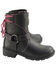 Image #2 - Milwaukee Leather Women's Lace-Up Motorcycle Boots - Round Toe, Black, hi-res