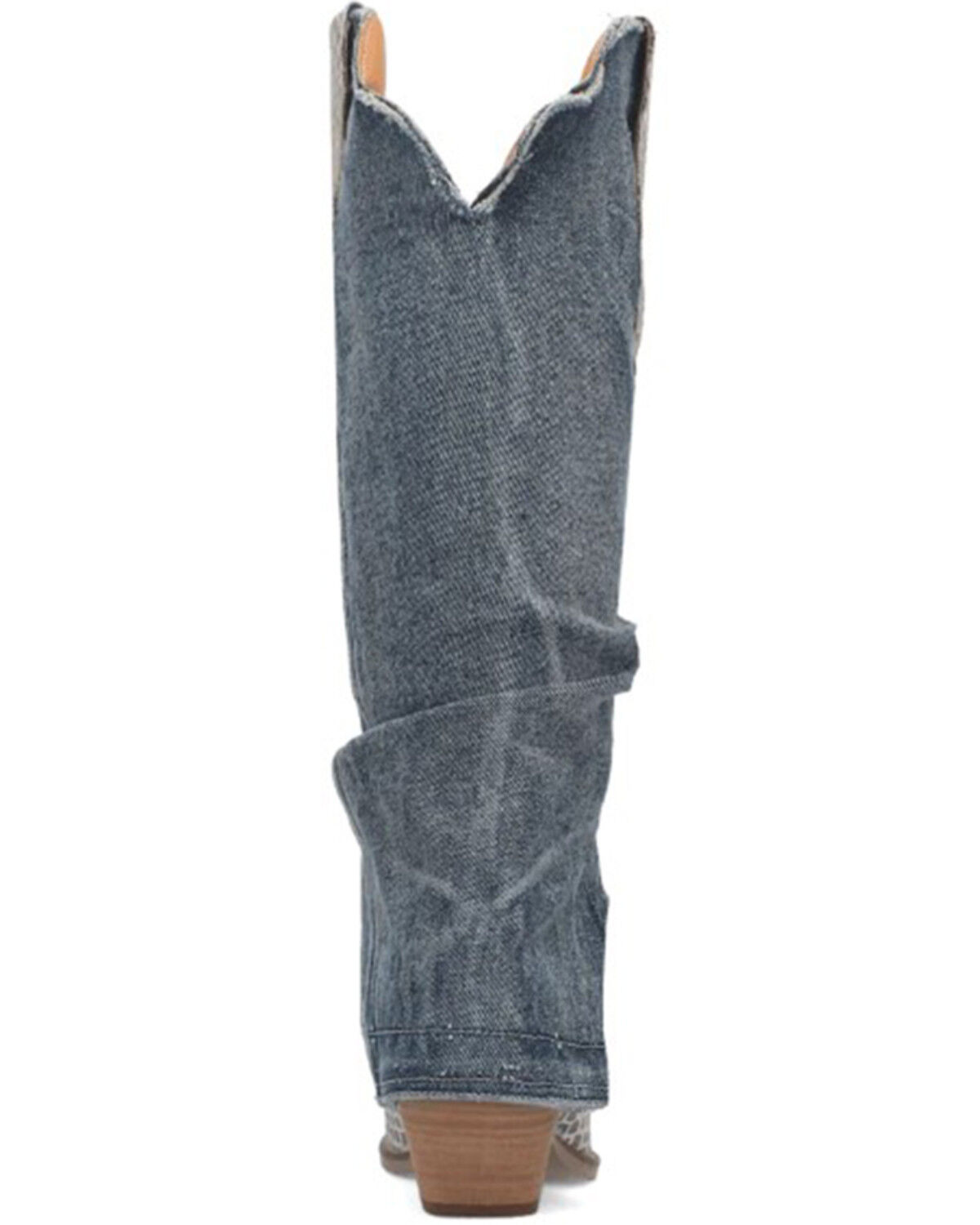 Image #5 - Dingo Women's Shabby Leather Western Boots - Snip Toe, Blue, hi-res