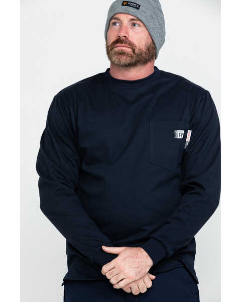 Image #1 - Wolverine Men's FR Texas Graphic Long Sleeve Pocket Work Shirt , , hi-res