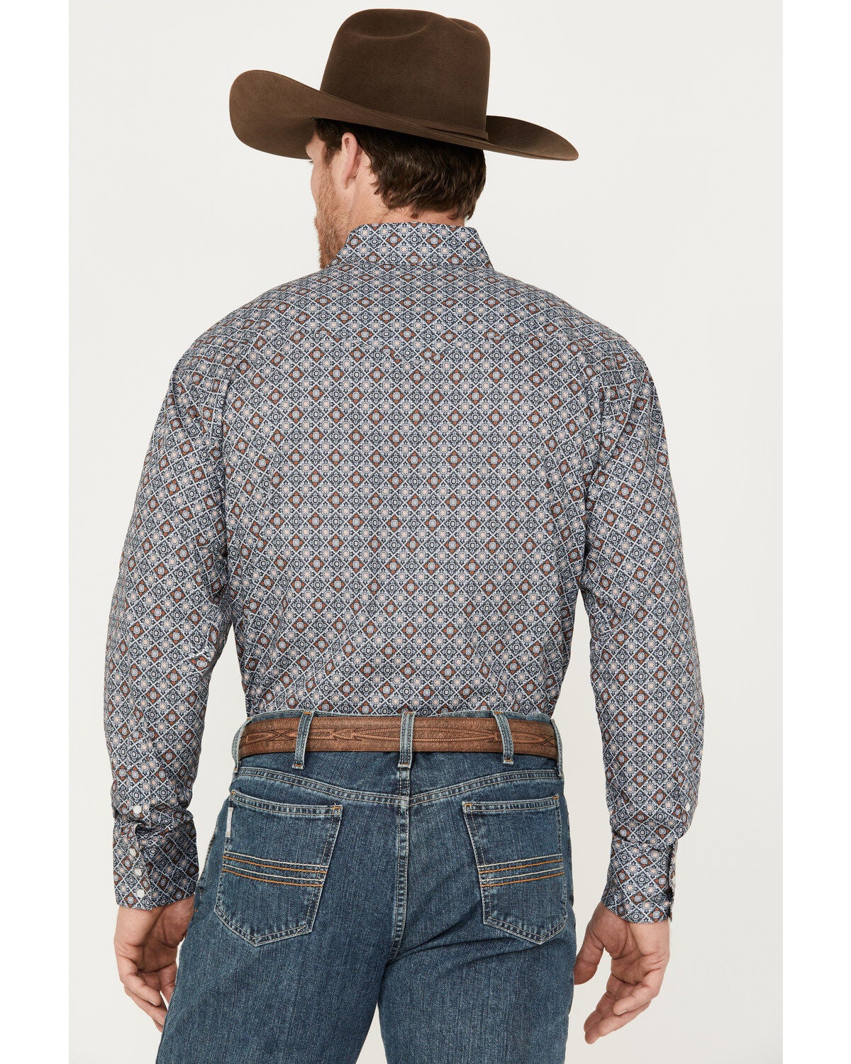 Roper 1839 Diamond Medallion (Brown) - Men's Western Shirt