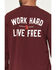 Image #4 - Ariat Men's Boot Barn Exclusive FR Work Hard Live Free Long Sleeve Work T-Shirt, Burgundy, hi-res