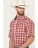 Image #2 - Wrangler Men's Wrinkle Free Plaid Print Short Sleeve Pearl Snap Stretch Western Shirt - Big, , hi-res