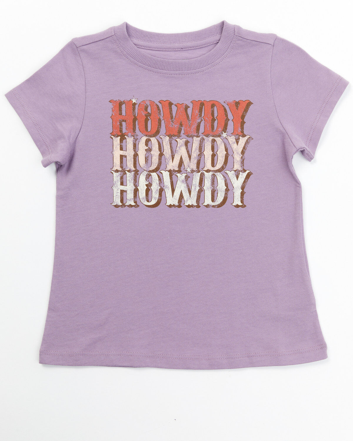 Image #1 - Shyanne Toddler Girls' Howdy Short Sleeve Graphic Tee, Purple, hi-res