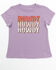 Image #1 - Shyanne Toddler Girls' Howdy Short Sleeve Graphic Tee, Purple, hi-res