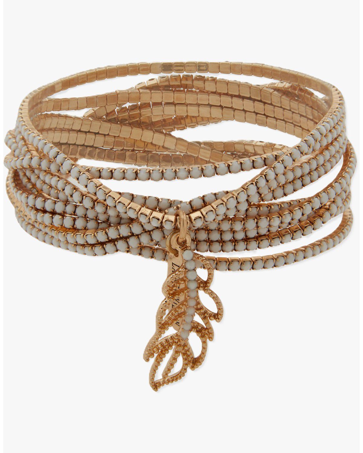 Image #1 - Lainey Wilson Women's Feather Stretch Layered Bracelet, Gold, hi-res