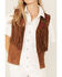 Maggie Sweet Women's Guajira Floral Fringe Vest, Tan, hi-res