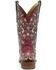 Image #5 - Corral Women's Red Embroidered Stud Inlay Cowgirl Boots - Square Toe, , hi-res