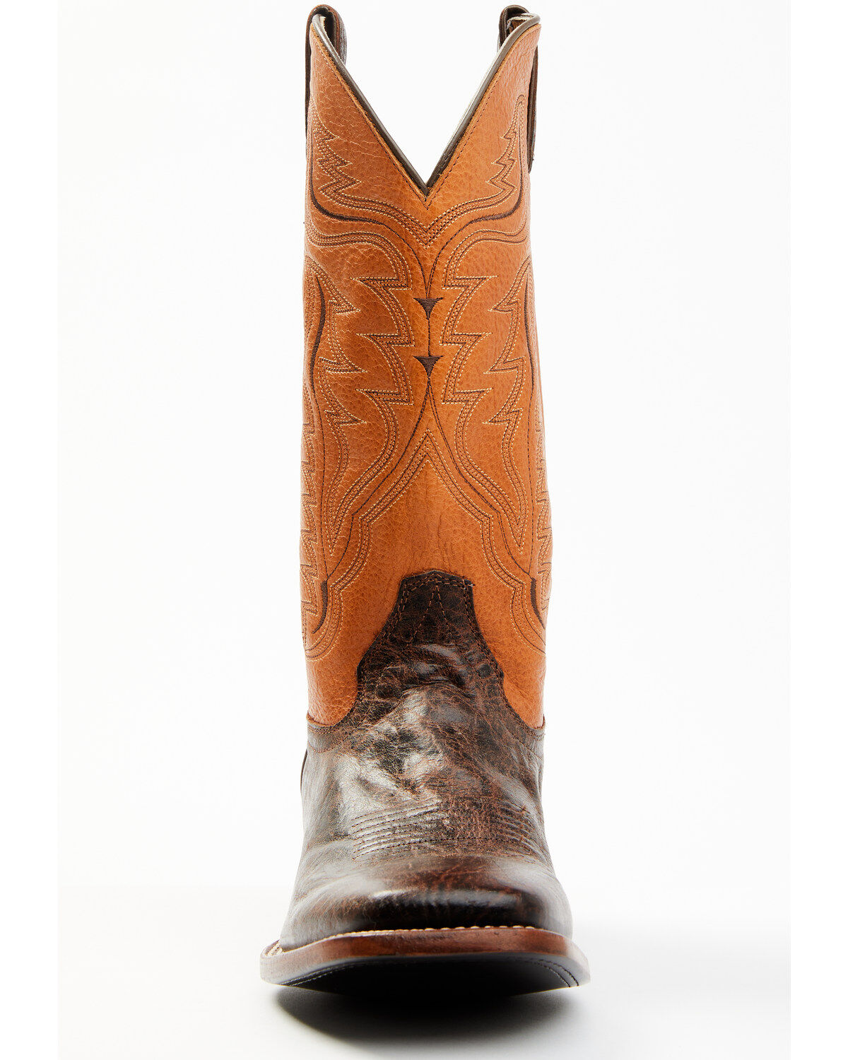 Image #4 - Cody James Men's Melbourne Cognac Leather Western Boots - Broad Square Toe, Orange, hi-res