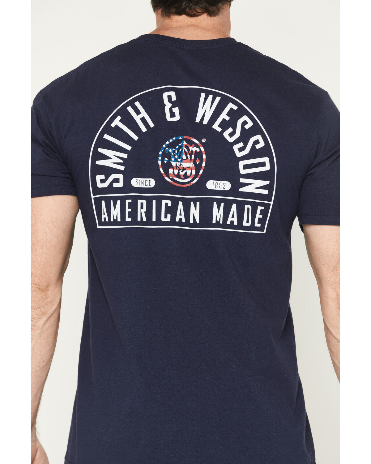 Image #4 - Smith & Wesson Men's Americana Flag Border Short Sleeve Graphic T-Shirt, Navy, hi-res