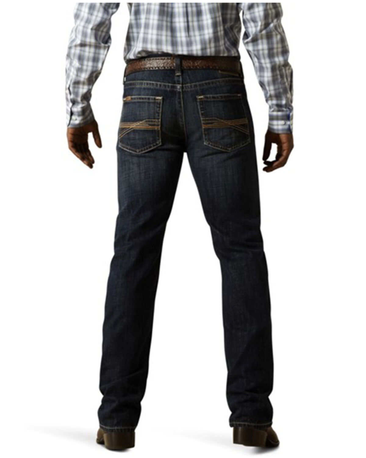 Image #1 - Ariat Men's M5 Bart Keith Dark Wash Mid Rise Straight Rigid Denim Jeans, Dark Wash, hi-res