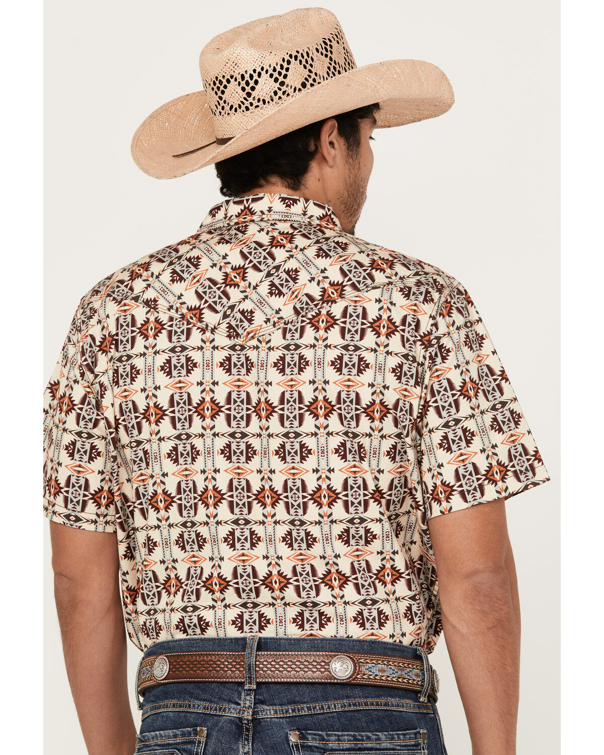 Image #4 - Moonshine Spirit Men's Thunder Cloud Short Sleeve Snap Western Shirt, Tan, hi-res