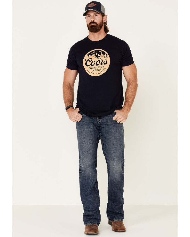 Brew City Beer Gear Men's Coors Circle Logo Graphic T-Shirt , Navy, hi-res