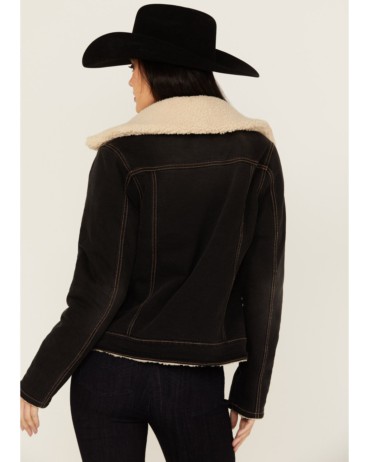 Image #4 - Idyllwind Women's Blackburn Reversible Denim Sherpa Jacket, Black, hi-res