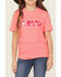 Image #3 - Ariat Girls' Boot Barn Exclusive Cowhide Logo Short Sleeve Graphic Tee, Pink, hi-res