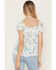 Image #4 - Wild Moss Women's Floral Print Short Sleeve Shirt, Ivory, hi-res