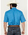 Image #4 - Ariat Men's VentTek Diamond Geo Print Short Sleeve Button-Down Performance Western Shirt - Tall , Blue, hi-res