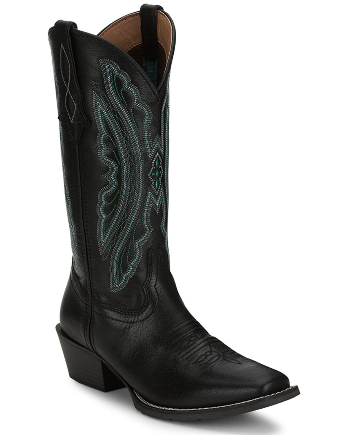 Justin Women's Rein Western Boots - Square Toe, Black, hi-res