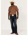 Image #2 - Cody James Men's Easl End Large Plaid Short Sleeve Snap Western Shirt, Brown, hi-res