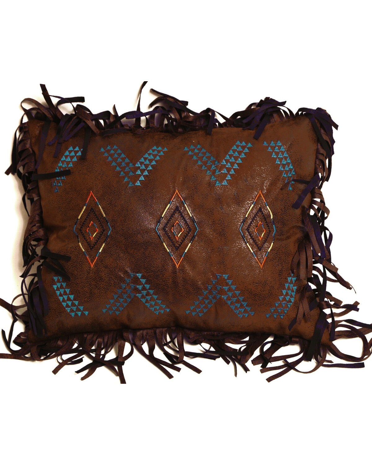 Image #1 - Carstens Embroidered Diamond Pillow, Brown, hi-res