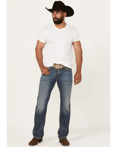 Moonshine Spirit Men's Cantina Medium Wash Slim Straight Stretch Denim Jeans, Medium Wash, hi-res