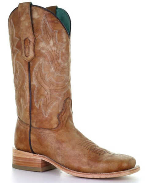 Corral Women's Sand Embroidery Western Boots - Broad Square Toe, Sand, hi-res