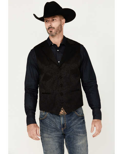 Cody James Men's Nashville Paisley Print Vest, Black, hi-res