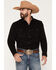 Image #1 - Cody James Men's Rusty Nail Solid Corduroy Long Sleeve Snap Western Shirt, Black, hi-res