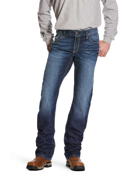 Ariat Men's M5 Ryley Slim Stackable Straight Leg Work Jeans - Big, Blue, hi-res