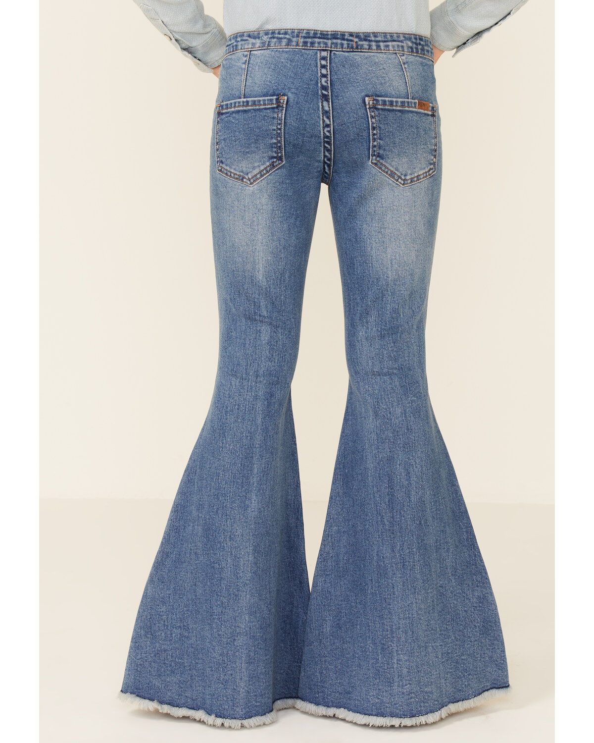 Frayed hem bell bottom jeans Clearance