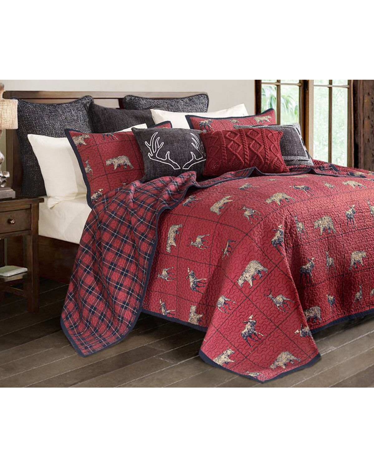 Image #1 - HiEnd Accents 3 Piece Woodland Plaid Quilt Set - Full/Queen, Multi, hi-res